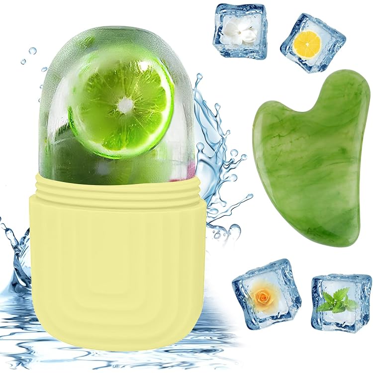 IMEASY Eisroller Für Gesicht & Augen - Silikon-Würfel Mit Gua Sha-Massage, Wiederverwendbar & Hygienisch
