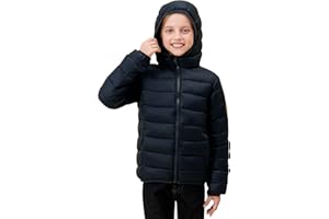 SOLOCOTE Cappotti Invernali per Ragazzi e Ragazze Giacca Leggera Imbottita Resistente all'Acqua e al Vento Pieghevole con Cappuccio per Bambini