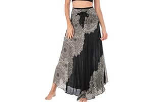 FEOYA Donne Bohemia Maxi Gonna a Floor Lunghezza Spiaggia Vestiti Skirt A Linee Gonna Holiday Styet Etny Style Stampato Gonna Lunga