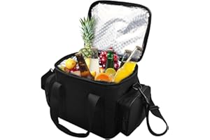 WIKSITE 22L (24 Canette) Sac Isotherme Lunch, Cooler Bag Sac de Repas pour Déjeuner/Travail/Ecole/Plage/Pique-Nique Sinwind Lunch Bag Repas Extensible Lunch Bag