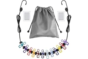 BLBK Stendibiancheria da viaggio retrattile, stendibiancheria portatile (inclusi 2 asciugamani comprimibili), 12 mollette, adatto per interni ed esterni, balcone, uso esterno e campeggio