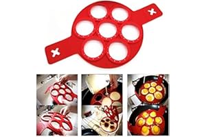 Itian Anillos de Huevo Frito Antiadherentes, Molde de Tortilla, Molde de Silicona para Panqueques, Enrollados para Huevos Fritos, Huevos Escalfados, Panqueque, Panecillos Ingleses, Hamburguesa