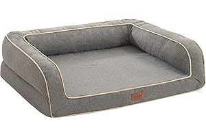 EMME Bardzo duże legowiska dla psów, wodoodporne, 111,8 x 86,4 x 25 cm, zmywalne, ortopedyczne legowisko dla psa, pianka w kształcie jajka, luksusowa kanapa dla zwierząt domowych, zdejmowany, odporny