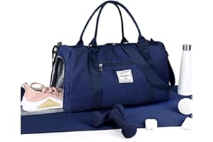 HYC00 Torba Sportowa Damska Męska Torba Podróżna z Kieszenią na Mokre i Kieszenią na Buty,Torba Weekendowa Sportowa Damska Torba Treningowa Torba Sportowa Fitness Torba na Noc,Królewski Błękit