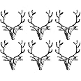 Harvey & Mason Set of 6 Stag Head Napkin Rings Silver Christmas Tableware Decoration Festive Xmas Party