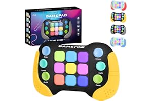 COSORO Light Up Pop it Game Quick Push Bubble Game,Yellow Puzzle Pop Games Fidget Toys,Electric Poppet Game,Speed Push Game Machine Popping Game for Kids Boys Girls 5 6 7 8 9 Year Old Christmas Birthday Gift