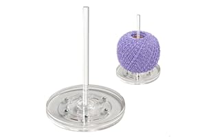 xyuayamz Enrollador de Lana, Soporte Giratorio para Hilo, Portahilos con Rodamiento de Bolas, Soporte para Hilos, Regalo de Ganchillo para Amantes del Tricot, Acrílico, Transparente
