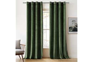 Woaboy Samtvorhänge Grün Verdunkelungsvorhang Gardinen Samt mit Ösen Blickdicht für Wohnzimmer Blackout Curtains Thermovorhang Schalldämmend Schlafzimmer 2er Set 140x225cm (B x H) Matcha Grün