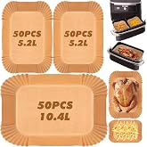 150 Pieces Air Fryer Paper, Air Fryer Paper Compatible with Ninja Foodi Flex AF500EU, Contains 50 Pcs (10.4 L) and 100 Pcs (5