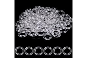 MOZEAT LENS 100 Anillos de Cortina Romana Transparentes - Plástico, 13 mm Exterior, 8 mm Diámetro - Anillos Tóricos para Cortinas