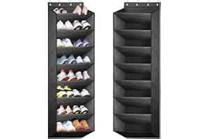 bssmmai Porte Chaussures Mural, Rangement Chaussures Suspendu, Rangements pour Chaussures au-Dessus de la Porte, Noir