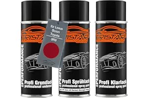 TRISTARcolor Peinture Voiture Kit Bombes de Peinture pour Lexus/Scion/Toyota 3R3 Rouge Persan Metallic Peinture de Fond Peinture de Base Vernis Clair aérosol 400 ML