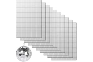 PETGLIMMER 1500 Stück Mini Spiegel Mosaik Selbstklebend, 10 x 10 mm Spiegelmosaiksteine, Glitzer Discokugel Klebestreifen, Quadratisch Mosaik Spiegel, Glasmosaik Spiegelsteine für DIY, Dekoration, Handwerk