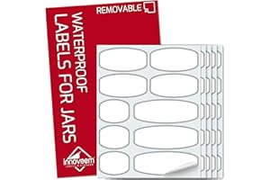 100 Waterproof Labels for Jars - 3 Sizes of Sticky Labels for Jars and Bottles, Self Adhesive Jar Labels, Easy Removable Labels for Storage jars, Jam & Chutney Preserving Jar Stickers by Innoveem