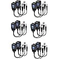 LipiWorld® 8MP (PV) Passive Video Balun BNC DC to RJ45 Network Transceiver Cat5/Cat6 Adapter AHD/TVI/CVI/CVBS for Full HD CCTV DVR Security Surveillance Camera System (Pack of 6)(Green,Yellow)