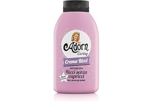 Adorn Ricci Senza Capricci Crema ricci anticrespo (200 ml), Trattamento curly hair per uno styling ordinato e definito, Trattamento capelli idratante per una chioma morbida e luminosa