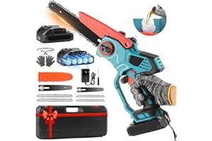 AOSTOK Mini Chainsaw Cordless 6" and 8 Inch with 4000mAh Batteries, 21V Charger, and 800W Powerful Motor, Handheld Small Chain Saws Electric for Cutting Tree, Wood, Garden
