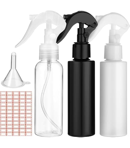 Lot De 5 Vaporisateurs DAKLUNAR 200ml + Entonnoir | Plastique Transparent | Parfait Pour Plantes, Cheveux, Produits Ménagers