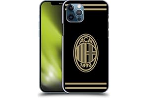 Head Case Designs Licenza Ufficiale AC Milan Nero E Oro Stemma Custodia Cover Dura per Parte Posteriore Compatibile con Apple iPhone 12 / iPhone 12 PRO
