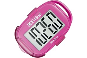 3DFitBud Podómetro 3D para Caminar con Contador de Pasos Simple de 3DActive con Clip y cordón - A420S