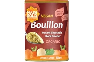 MARIGOLD HEALTH FOODS Marigold Organic Vegetable Bouillon Powder, 500g – Instant Vegan Stock Powder, Natural Ingredients, Low Calories – Ideal for Soups, Stews & Sauces.