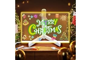 Yozexin Doodle Glow LED Drawing Board for Children - Kids LED Drawing Lamp Light Up Luminous Message Note Board, Dry Erase Light Up Drawing Board with Pen & Stand (32 * 21cm)