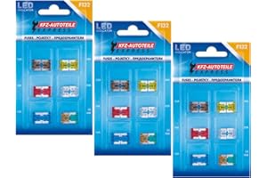 KFZ-AUTOTEILE EXPRESS LED-Status Micro Low Profile LP KFZ Mini Sicherungen, FLL, Set, 3A 5A 7,5A 10A 15A 20A 25A 30A, Stromstärke:Set 36 Verschiedene