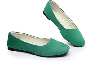 Timween Womens Ballet Flats, 25 Vibrant Colors Available Ladies Casual Square-Toe Flat Shoes Women Indoor Outdoor Comfy Slip On Ballerina Pumps Solid Color Suede-Effect Upper Portable Flats