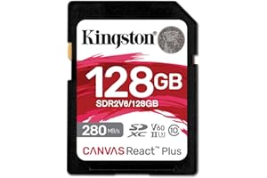 Kingston Canvas React Plus V60 SD 128GB SDXC UHS-II 280R/100W U3 V60 for Full HD/4K