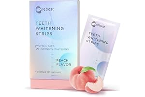 Carebest Zahnaufhellung Strips, 18 Behandlungen, Schonend für Zahnschmelz, Rutschfeste Streifen für empfindliche Zähne