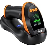 Tera Wireless Barcode Scanner with Screen Bluetooth for Warehouse Retail | 1D 2D QR Code Reader with Setting Keypad Charging