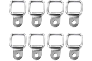 Kdtoll 8 Pezzi Anelli di Ancoraggio D, Gancio di Ancoraggio a D Ganci di Anello a D - Caricare 200Kg - Anello di Ancoraggio Inox Pesante, Anelli di Fissaggio per Rimorchi Furgoni Barca