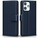 Pikkme Flip Cover Leather Finish | Inside TPU with Card Pockets | Wallet Stand and Shock Proof | Complete Protection Flip Case for Redmi 12 5G / Poco M6 Pro 5G(Blue): 