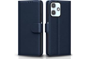 Pikkme Flip Cover Leather Finish | Inside TPU with Card Pockets | Wallet Stand and Shock Proof | Complete Protection Flip Case for Redmi 12 5G / Poco M6 Pro 5G(Blue)