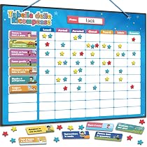 FORMIZON Agenda Settimanale Magnetica Per Bambini - 248 Magneti, Penna Cancellabile, Tasca - Calendario Montessori Per Organizzare La Routine