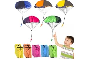 KDIMSU Fallschirm Spielzeug Kinder, 12 Stück Fallschirmspringer Spielzeug Outdoor Spiele für Kinder, Flugspielzeug Fallschirm Spielzeug Kinder, Hand Werfen Fallschirm, Geschenk für Kinder