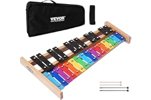 VEVOR Glockenspiel 27 Notes, Instrument de Percussion Professionnel, avec Touches Métal Colorées, 4 Maillets, Sac de Transport, Instrument de Musique, pour Débutants, Adultes, Interprétation Morceaux