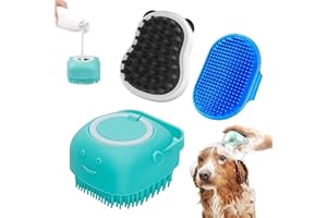 VMINOG Weiche Hundebürste Kurzhaar Hunde WaschbüRste Duschbürste Badebürste Badeburste Dog Bath Brush Hund Katze Gummistriegel Kamm Silikon Puppy Bad Grooming Soft Pet Reinigung Massage (3 BüRsten)