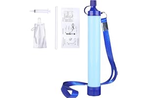 NNOOAADIO Camping Water Filter Personal Water Purification Straw Portable Outdoor Survival Purification Kit, 0.01 Micron Emergency Gear for Hiking, Travel and Emergency Preparedness
