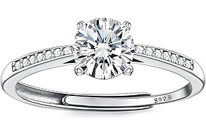 JeweBella Adjustable 925 Sterling Silver Rings for Women Engagement Ring Eternity Promise Ring Wedding Rings Cubic Zirconia Thumb Ring for Women Girls Anniversary Jewellery Gifts With Box