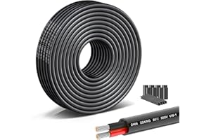22AWG 2 Core Electrical Wire - SCHDRA 22 Gauge 0.3mm² Tinned Copper Cable, 26.25FT/8M 300V Low Voltage Flexible & Heat Resistant (5V/12V/24V) for LED Strips, Automotive Wiring and Solar Projects