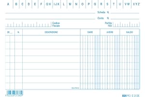 EDI PRO EDIPRO - E3136BL - 100 schede dare/avere/saldo blu f.to 10,5x15