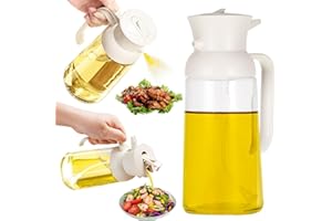 EUIOOVM 2-in-1 Oil Spray Bottle, Upgraded White Oil Spray and Oil Container, 19.3oz/550ml Cooking Oil Dispenser, Large Caliber Wide-Angle Spraying Oil Leakage Proof for Air Fryer BBQ Salad