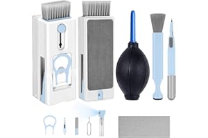 Shulltji Tastatur Reinigungsset 12 in 1 Tastatur Reinigung Multifunktionaler Ohrstöpsel-Reiniger mit Tastenkappenabzieher,für Airpods,Earbuds,Smartphone-Reinigungsset Blau