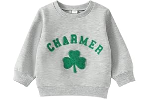 PANLIDAPAN St. Patrick's Day Toddler Baby Girl Boy Clothes Clover Long Sleeve Sweatshirt Jumper Crew Neck Pullover Top