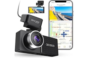AILRINNI Cámara de Coche 4K, con GPS WiFi, Dashcam Frontal de 2160P FHD, Soporte App y Sensor G, Grabación en Bucle, Máxima 128G, Monitoreo de Estacionamiento 24H