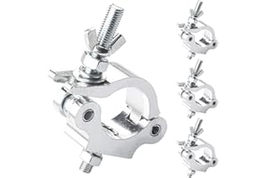 WECAN Equipos y accesorios para iluminación de escenas, Aluminio Abrazaderas de enrejado resistentes con abrazadera en C ajustables de 40 a 52 mm para iluminación de cabeza móvil (paquete de 4)