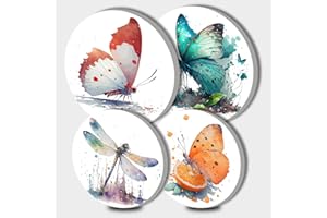 WALARKY Lot de 4 couvercles ronds pour cuisinière, safari, art animal, brûleur à gaz, protection du four, accessoires de cuisine, plaque de cuisson, décoration de cuisine décorative