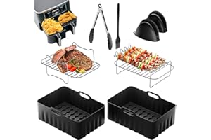 CUBTEM Ninja Heißluftfritteuse Zubehör – Airfryer Zubehör für Ninja Foodi Dual Zone AF400EU/AF300EU (7,6L–9,5L) & die meisten anderen Dual Airfryer – BPA-frei Air Fryer Accessories