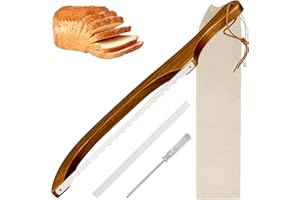 NATHRBTV Cuchillo de pan Hoja dentada Cuchillo pan acero inoxidable con 40 cm Cuchillo de pan Cuchillo de desayuno con mango madera Para cortar bagels Baguettes Adecuado para panaderías o uso doméstico